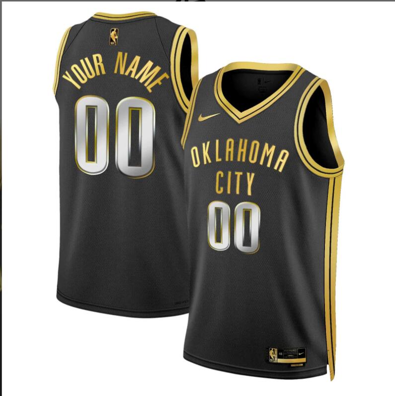 Men Oklahoma City Thunder Swingman Custom black NBA Jersey->customized nfl jersey->Custom Jersey
